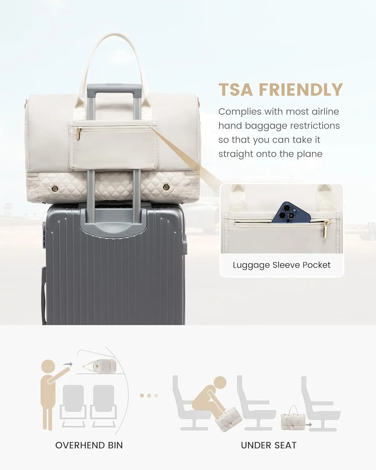 LOVEVOOK Travel Bag,Weekender Bag for Women Travel Duffle Bag with Shoe Compartment,Carry on Overnight Bag with Wet Pocket,Gym Yoga Duffel Bag,Hospital Bags for Labor and Delivery,3 Pcs Set