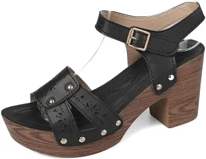 Low Heel Cork Sandals For Women Chunky Heels Open Toe Platform Sandals Ankle Strap Slip On Dress Shoes Chunky Heels Beach Slides