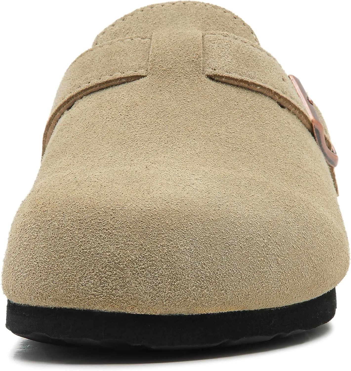 Luna Women's Suede Clogs Leather Mules Cork Footbed Sandals Potato Shoes with Arch Support