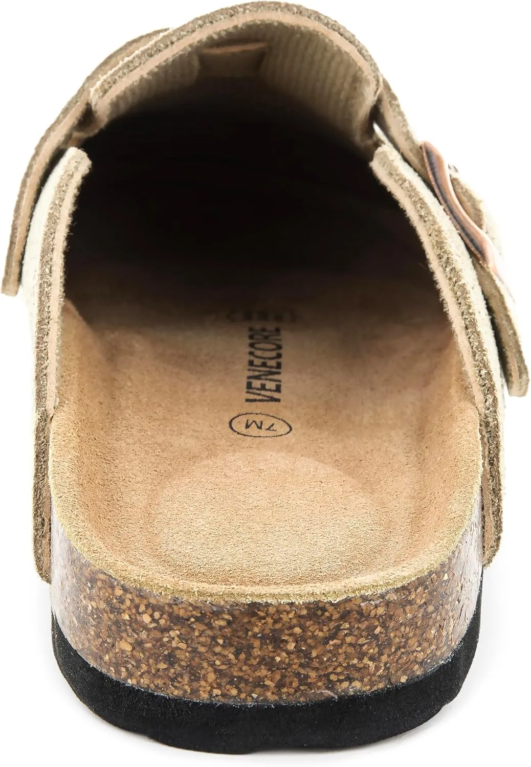 Luna Women's Suede Clogs Leather Mules Cork Footbed Sandals Potato Shoes with Arch Support