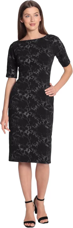 Maggy London Women's Sophisticated Arch Shoulder Sheath Career Workwear Office
