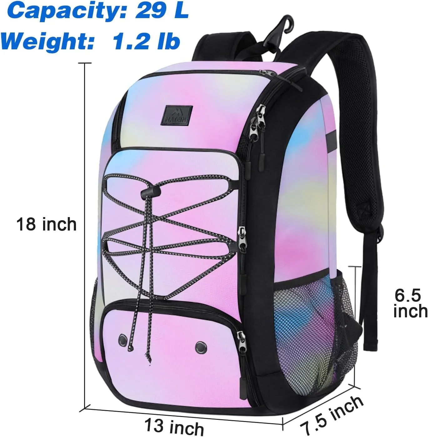 MATEIN Baseball Backpack, Softball Bat Bag with Shoes Compartment for Youth, Boys and Adult, Lightweight Baseball Bag with Fence Hook Hold TBall Bat, Batting Mitten, Helmet, Caps, Teeball Gear