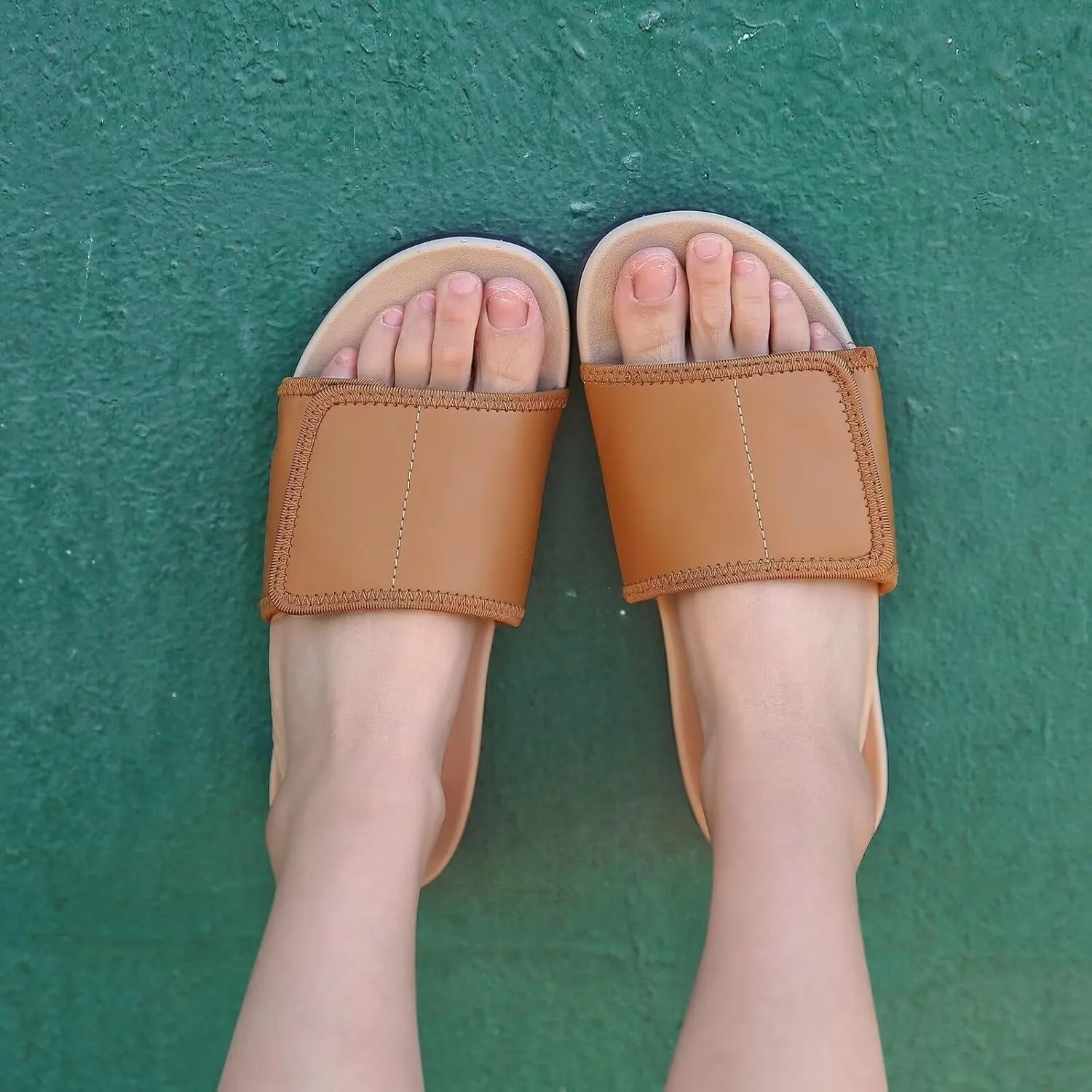 MEGNYA Orthopedic Slides Sandals for Women, Comfortable Plantar Fasciitis Sandals for Flat Feet, High Arch Support Walking Sandals with Adjustable Straps