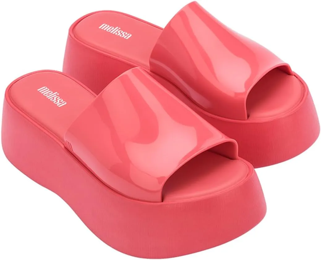 Melissa Becky Platform Slides for Women - Cushioned and Comfortable Chunky Platform Slip-On Sandals with Jelly Upper and Open Toe Design, Vegan