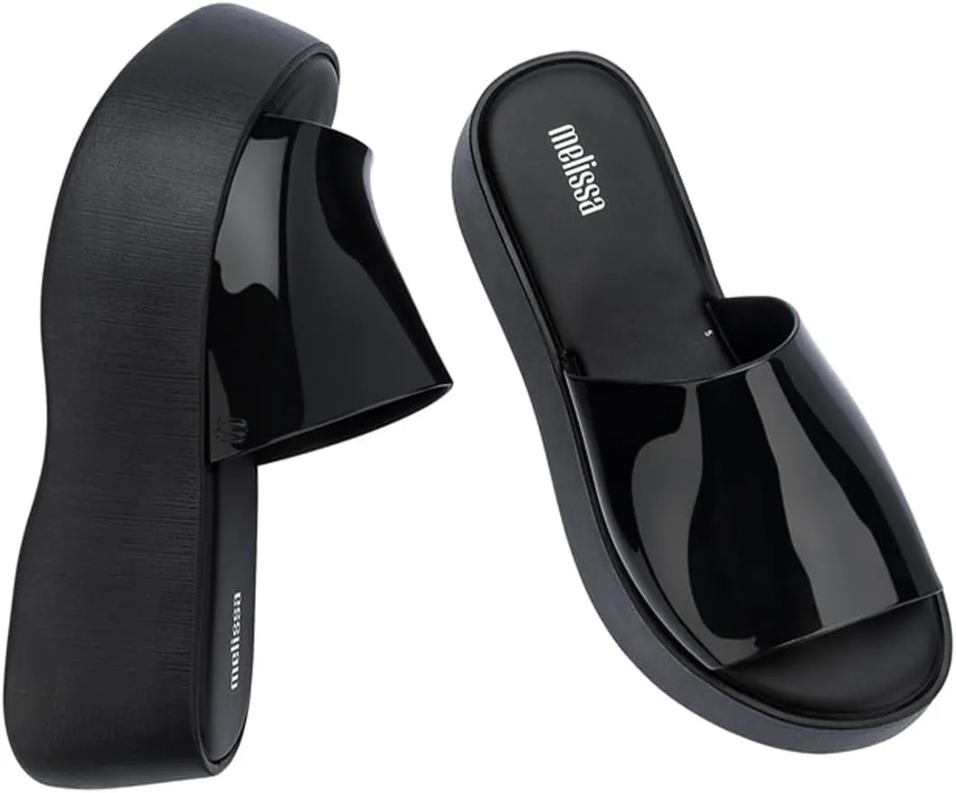 Melissa Becky Platform Slides for Women - Cushioned and Comfortable Chunky Platform Slip-On Sandals with Jelly Upper and Open Toe Design, Vegan