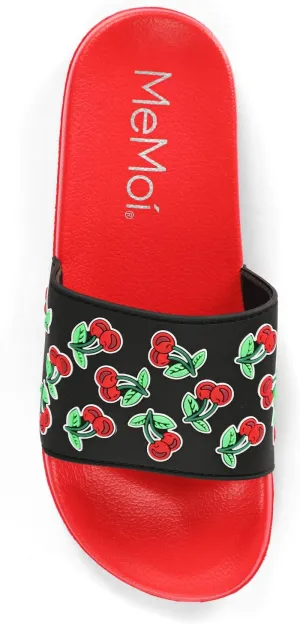 MeMoi Women's Cherries Lightweight Slides