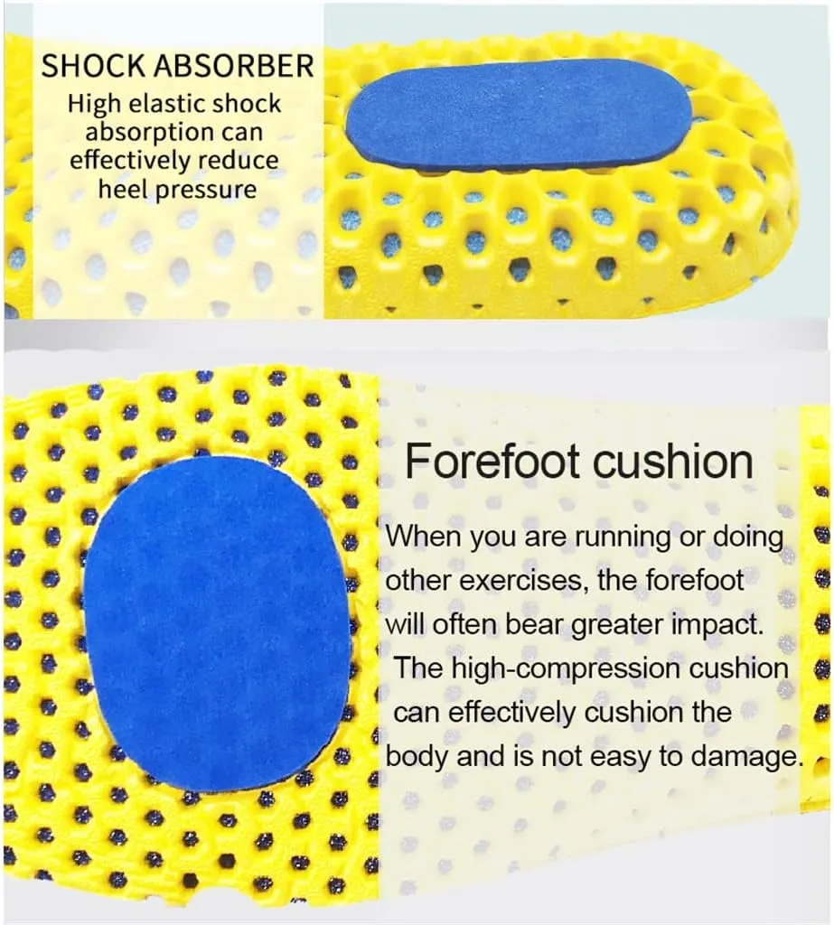 Memory Foam Insoles for Shoes Sole Mesh Deodorant Breathable Cushion Running Insoles for Feet Orthopedic Insoles(Small)