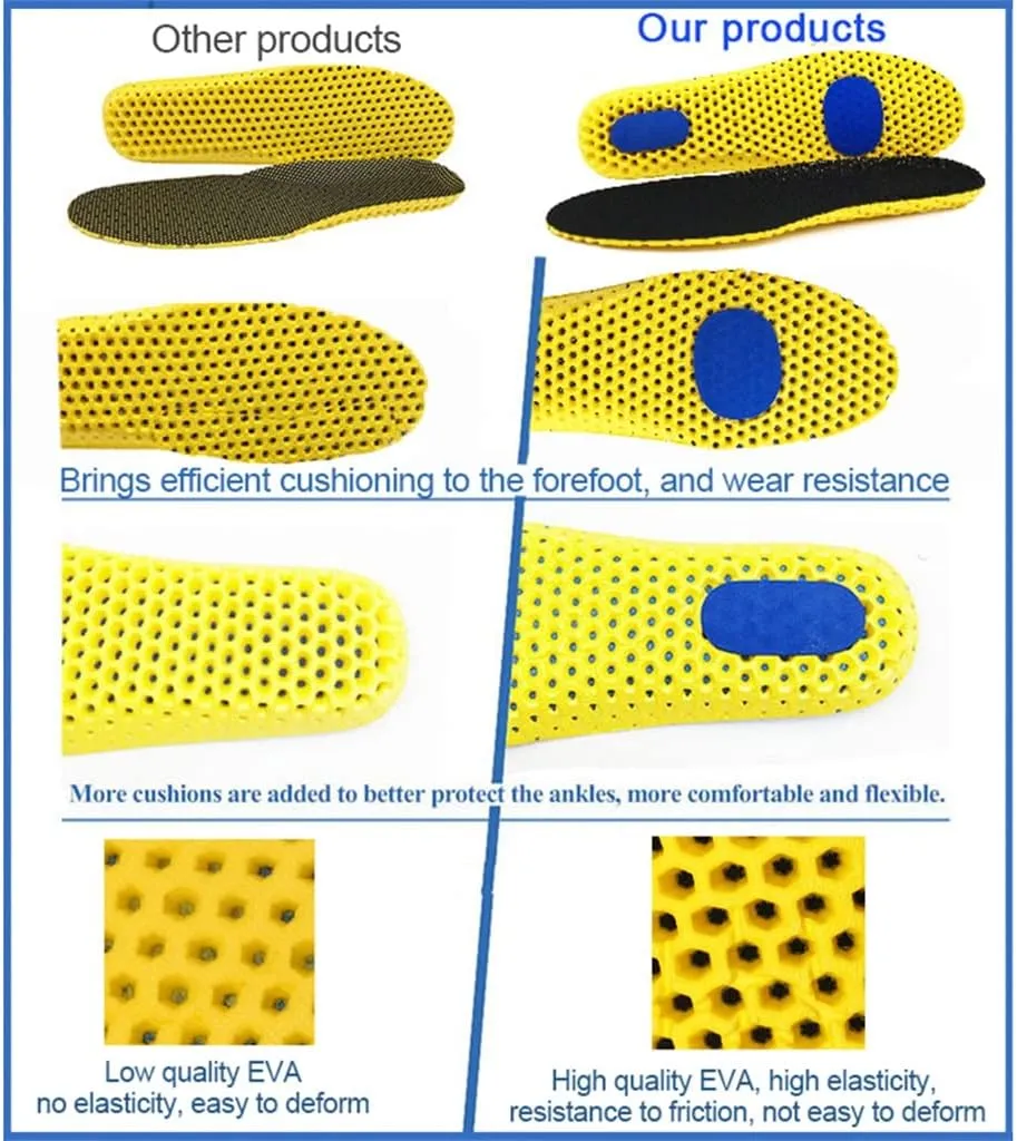 Memory Foam Insoles for Shoes Sole Mesh Deodorant Breathable Cushion Running Insoles for Feet Orthopedic Insoles(Small)