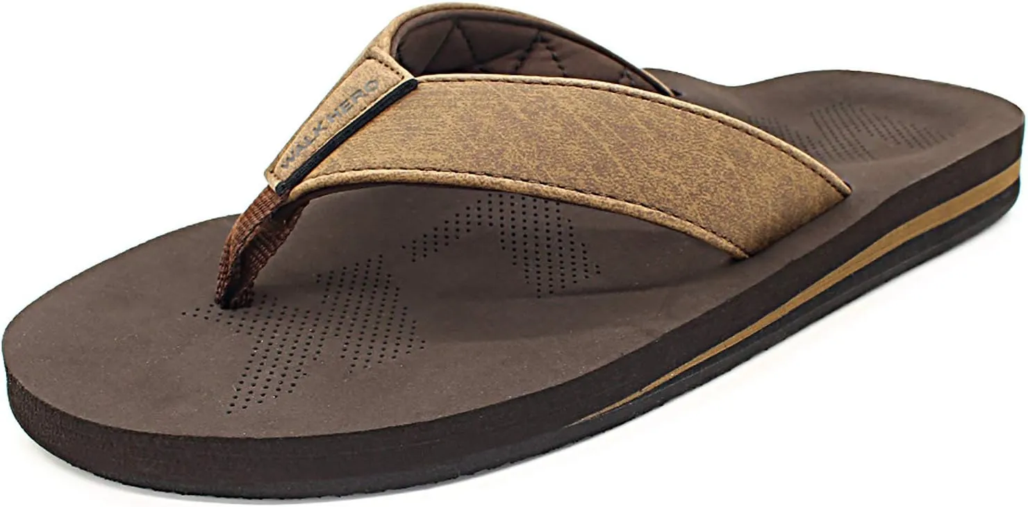 Men Sandals Flip Flop with Orthotic Arch Support Athletic Slide Sandals for Men with Soft Cushion Footbed