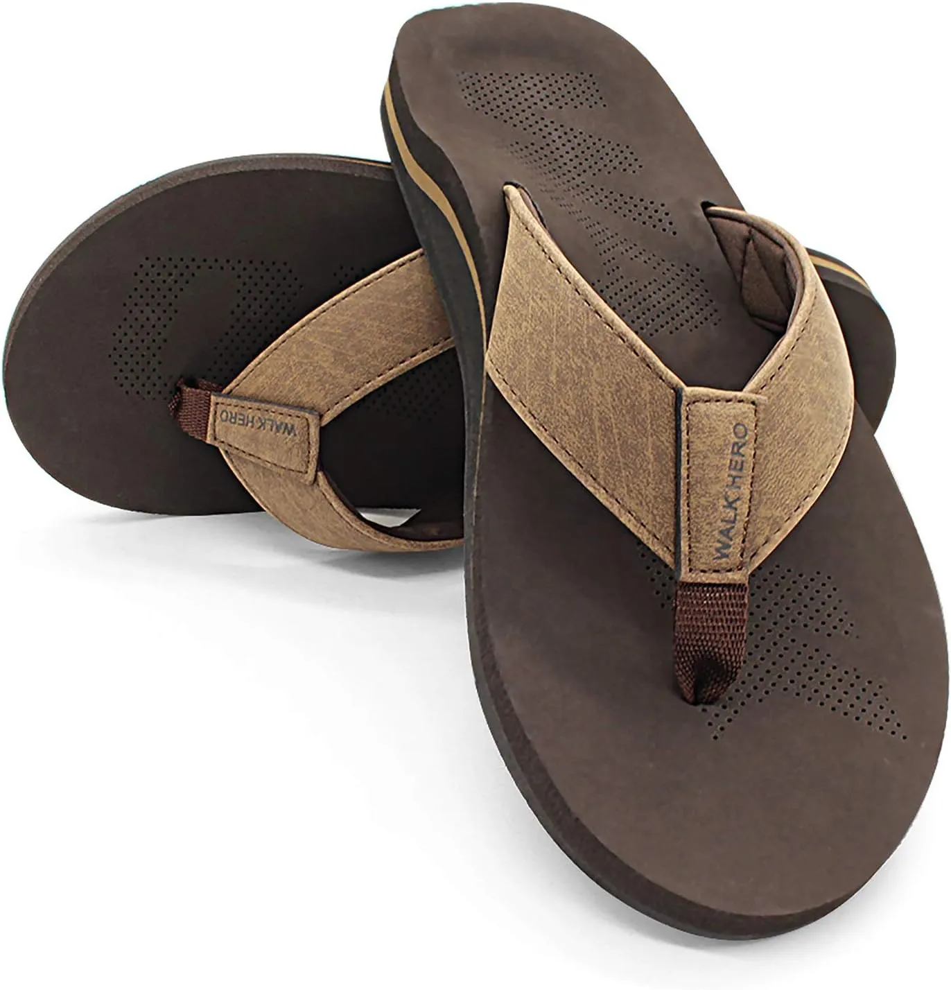 Men Sandals Flip Flop with Orthotic Arch Support Athletic Slide Sandals for Men with Soft Cushion Footbed