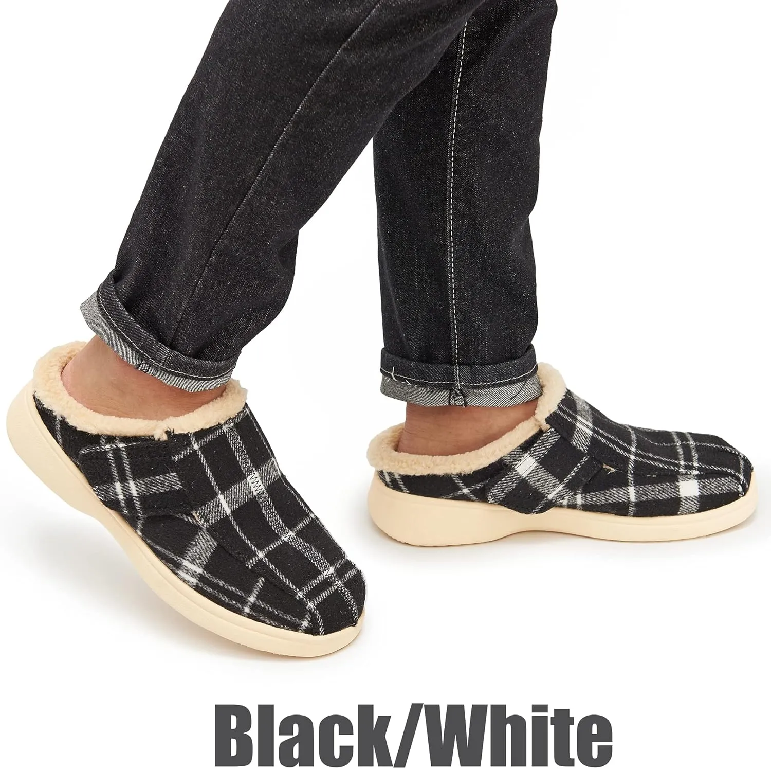 Mens Adjustable Orthopedic Slippers Shoe for Plantar Fasciitis & Foot Pain Relief with Arch Support Christmas