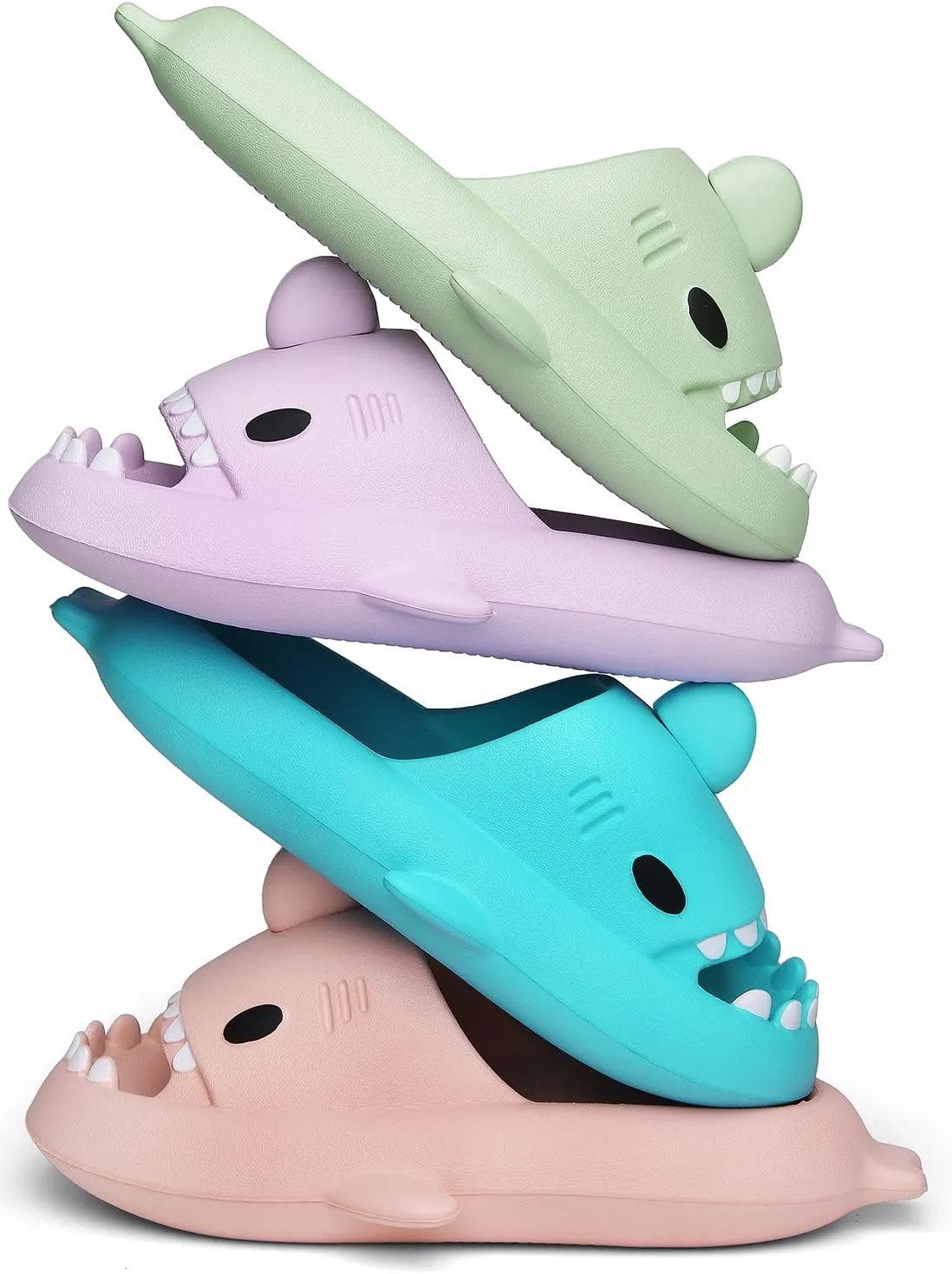 Men's and Women's Shark Slides Cloud Slippers Summer Novelty Open Toe Slide Sandals Anti-Slip Beach Pool Shower Shoes with Cushioned Thick Sole