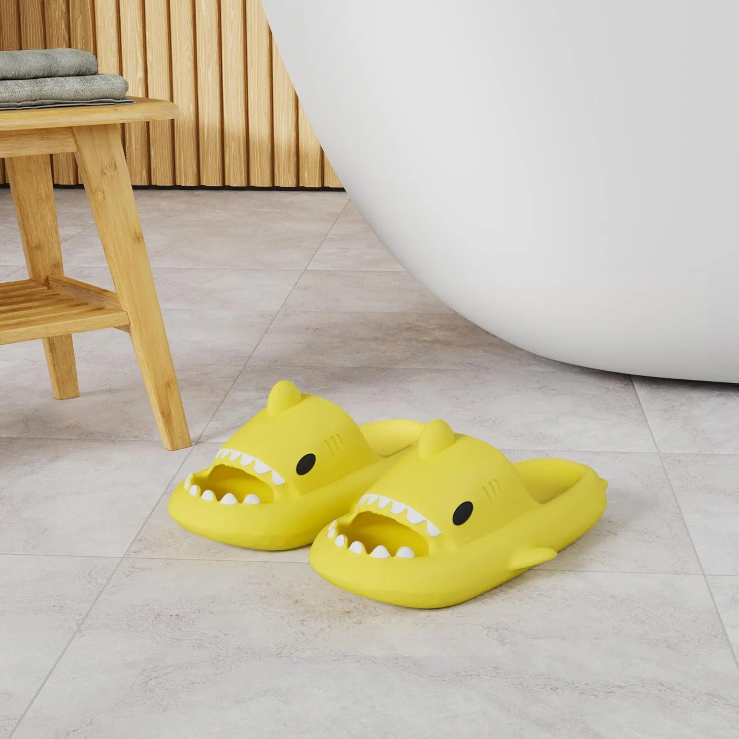 Men's and Women's Shark Slides Cloud Slippers Summer Novelty Open Toe Slide Sandals Anti-Slip Beach Pool Shower Shoes with Cushioned Thick Sole