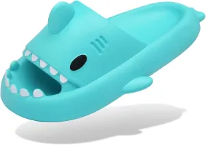 Men's and Women's Shark Slides Cloud Slippers Summer Novelty Open Toe Slide Sandals Anti-Slip Beach Pool Shower Shoes with Cushioned Thick Sole