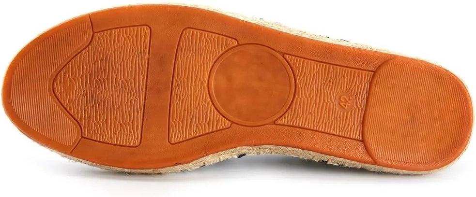 Men's Breathable Canvas Stripe Slip on Flat Espadrilles