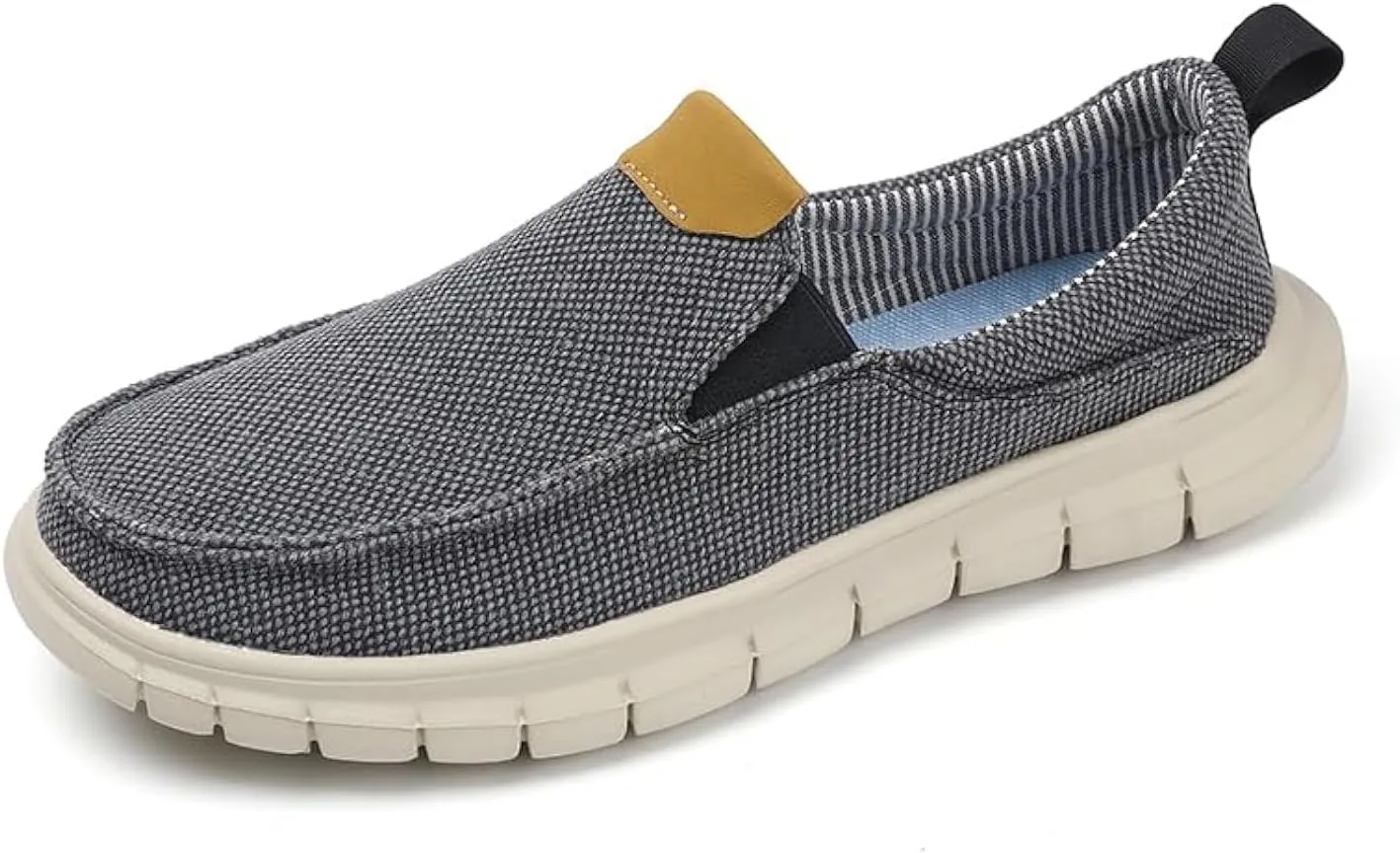 Men's Canvas Slip on Casual Loafers Flat Sneakers Walking Boat Shoes