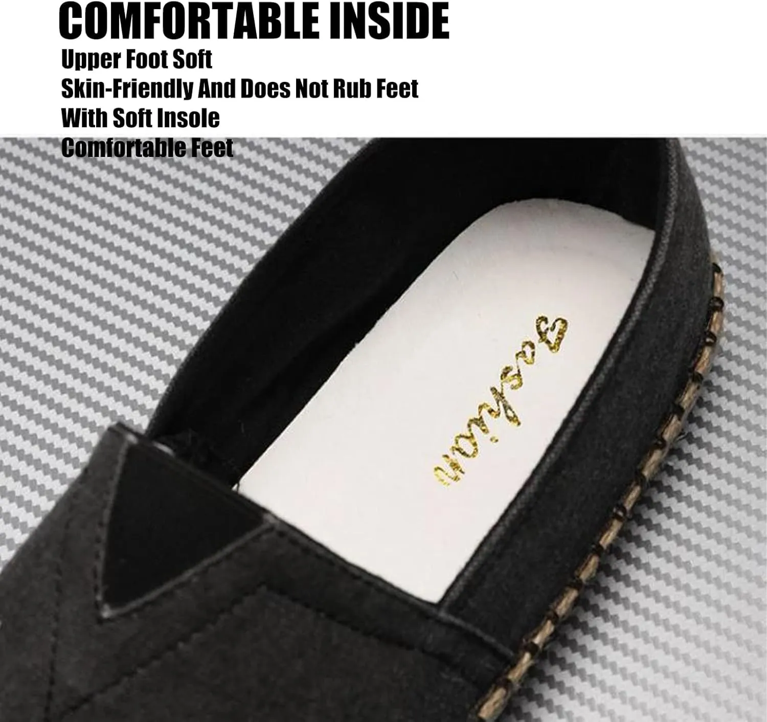Men's Canvas Slip On Espadrille Loafer,Simple Leisure Walking Sneakers Moccasins Boat Shoes Comfortable Breathable Flats Driving Shoes