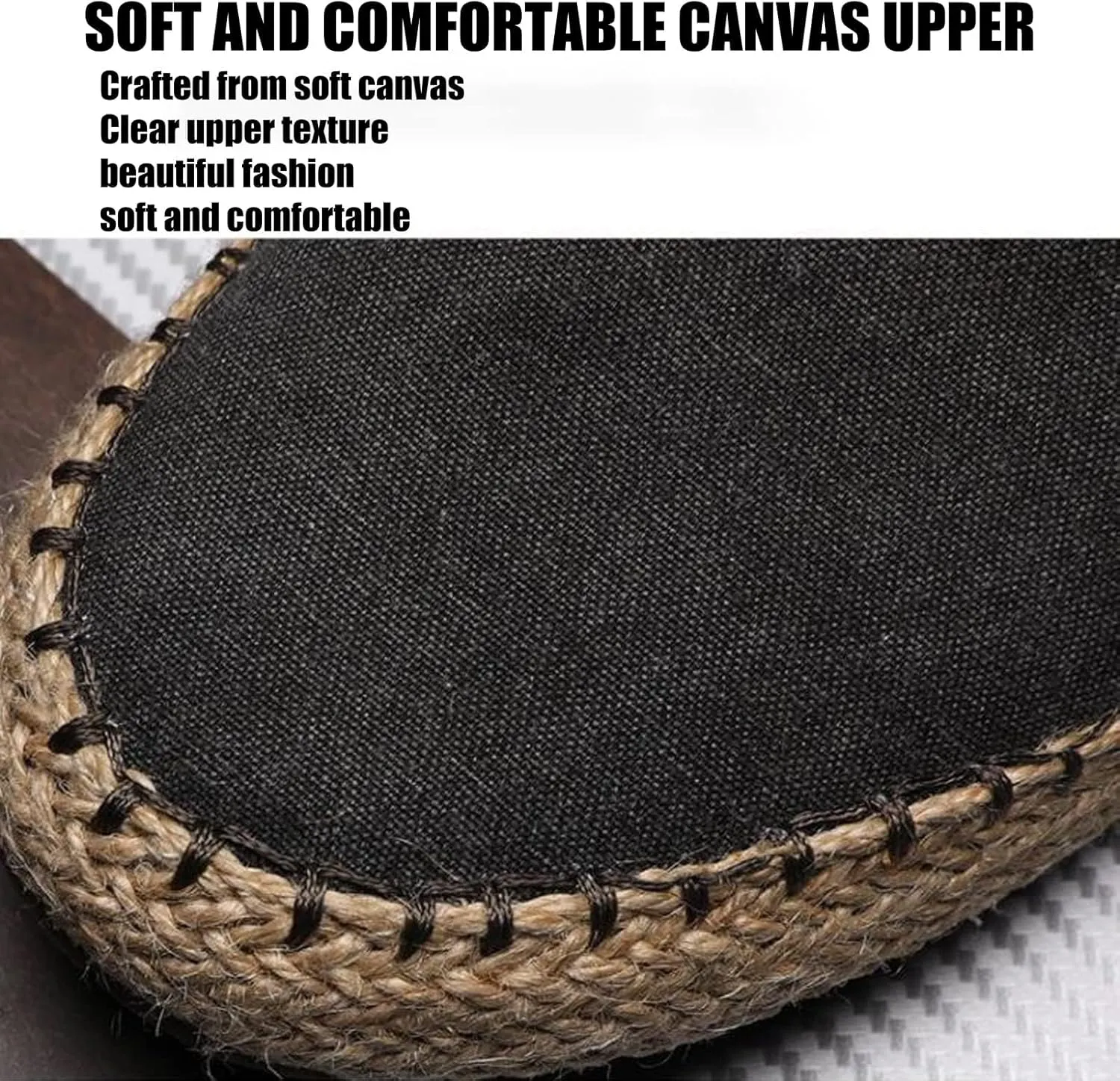 Men's Canvas Slip On Espadrille Loafer,Simple Leisure Walking Sneakers Moccasins Boat Shoes Comfortable Breathable Flats Driving Shoes