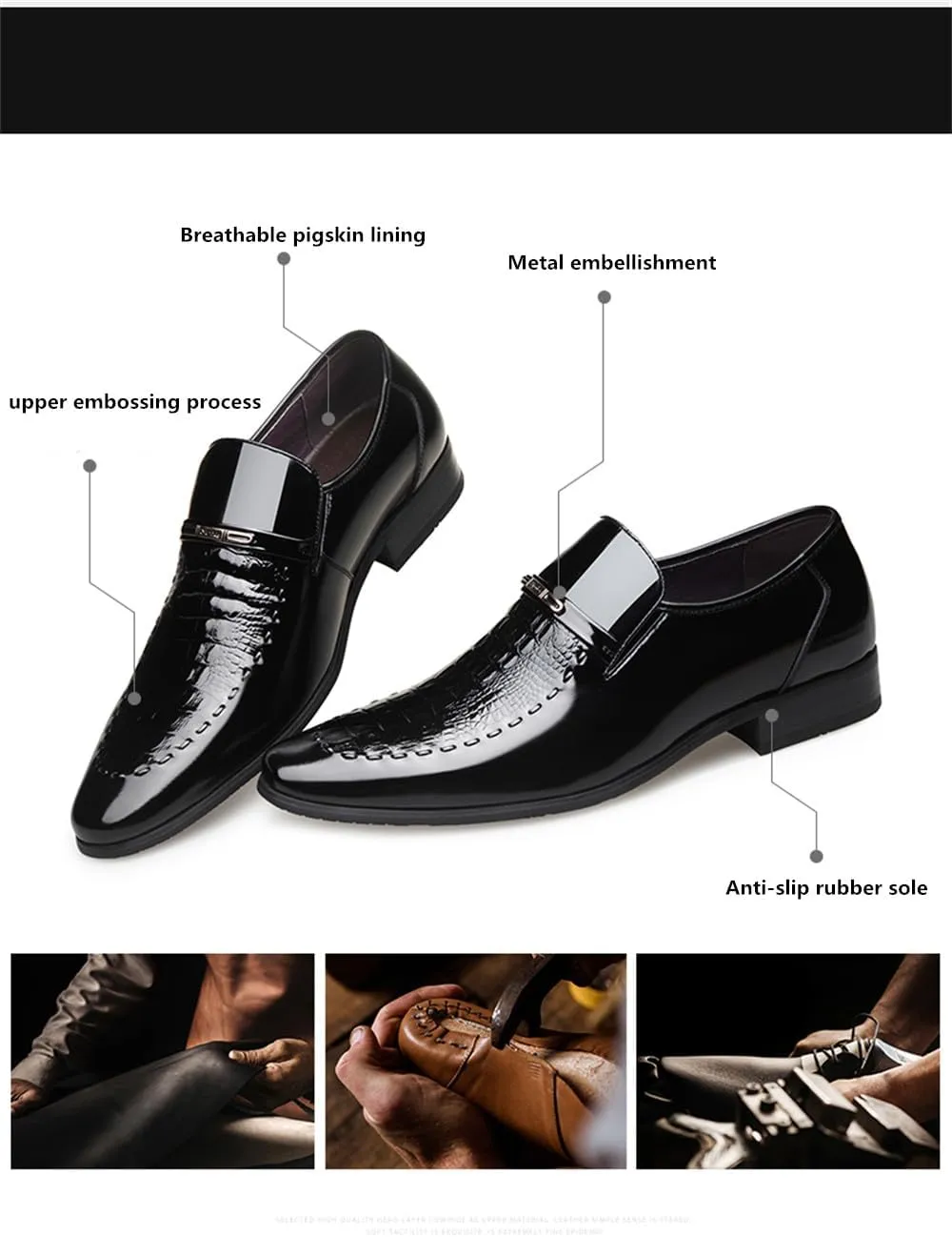 Men's Dress Tuxedo Shoe Slip-on Fashion Patent Leather Loafers