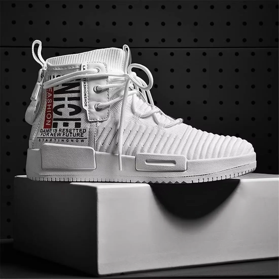 Men’s High Top Fashion Sneaker Casual Slip on Walking Shoes for Men