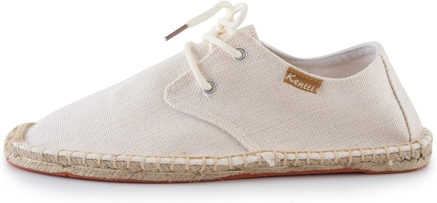 Men's Lace up Casual Canvas Slip on Flat Espadrille Shoes