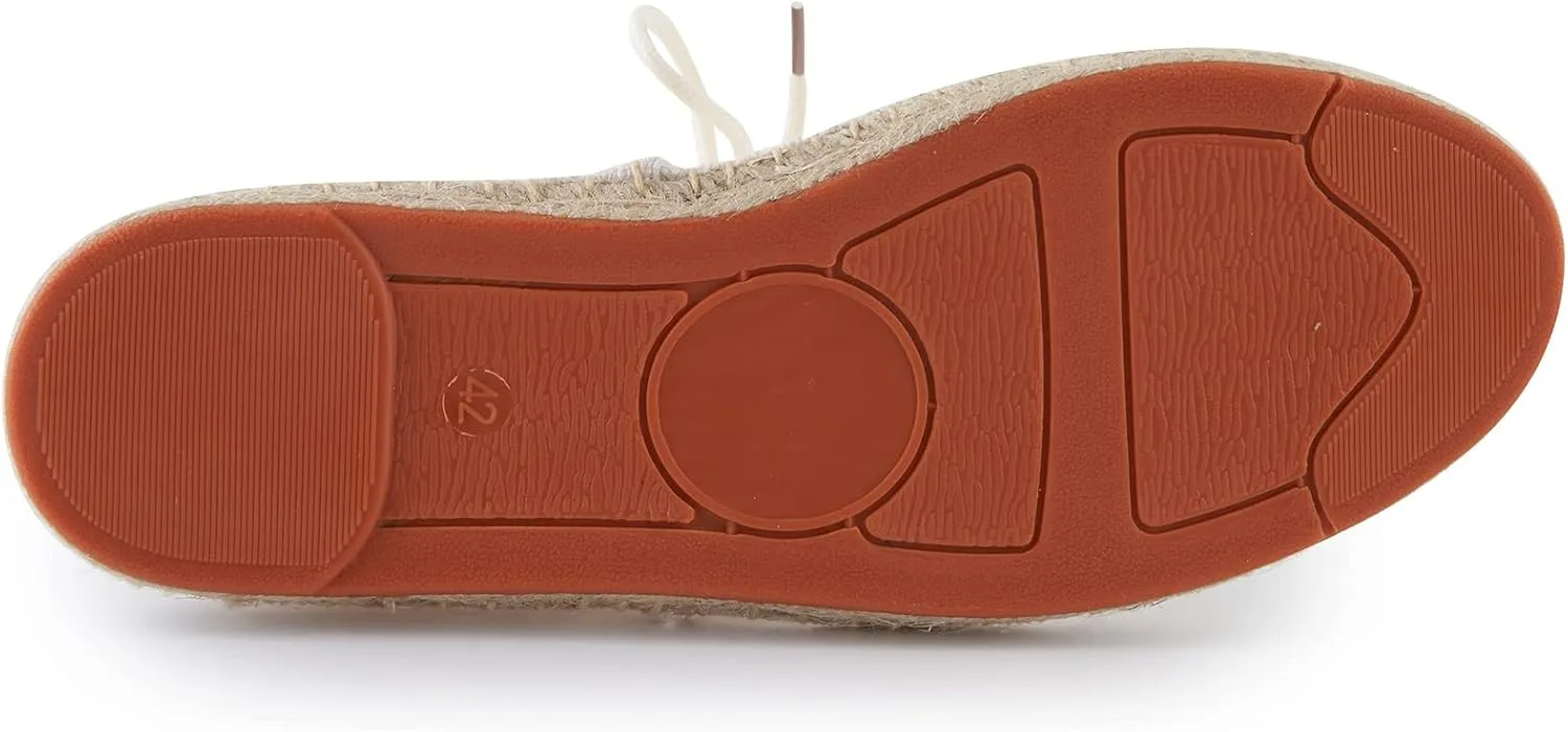 Men's Lace up Casual Canvas Slip on Flat Espadrille Shoes
