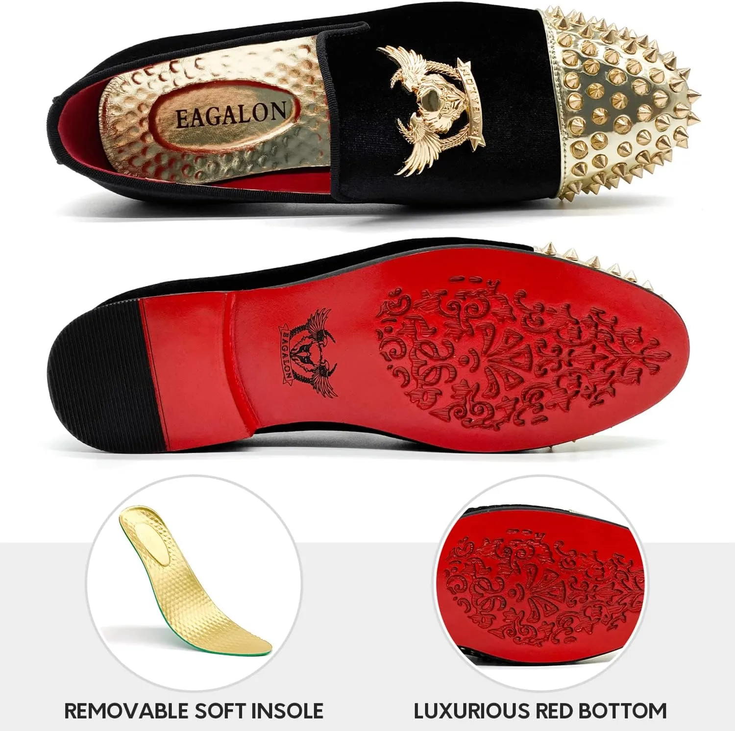 Men's Loafers Vintage Slip on Suede Dress Shoes Velvet Dress Loafers Size 7-13