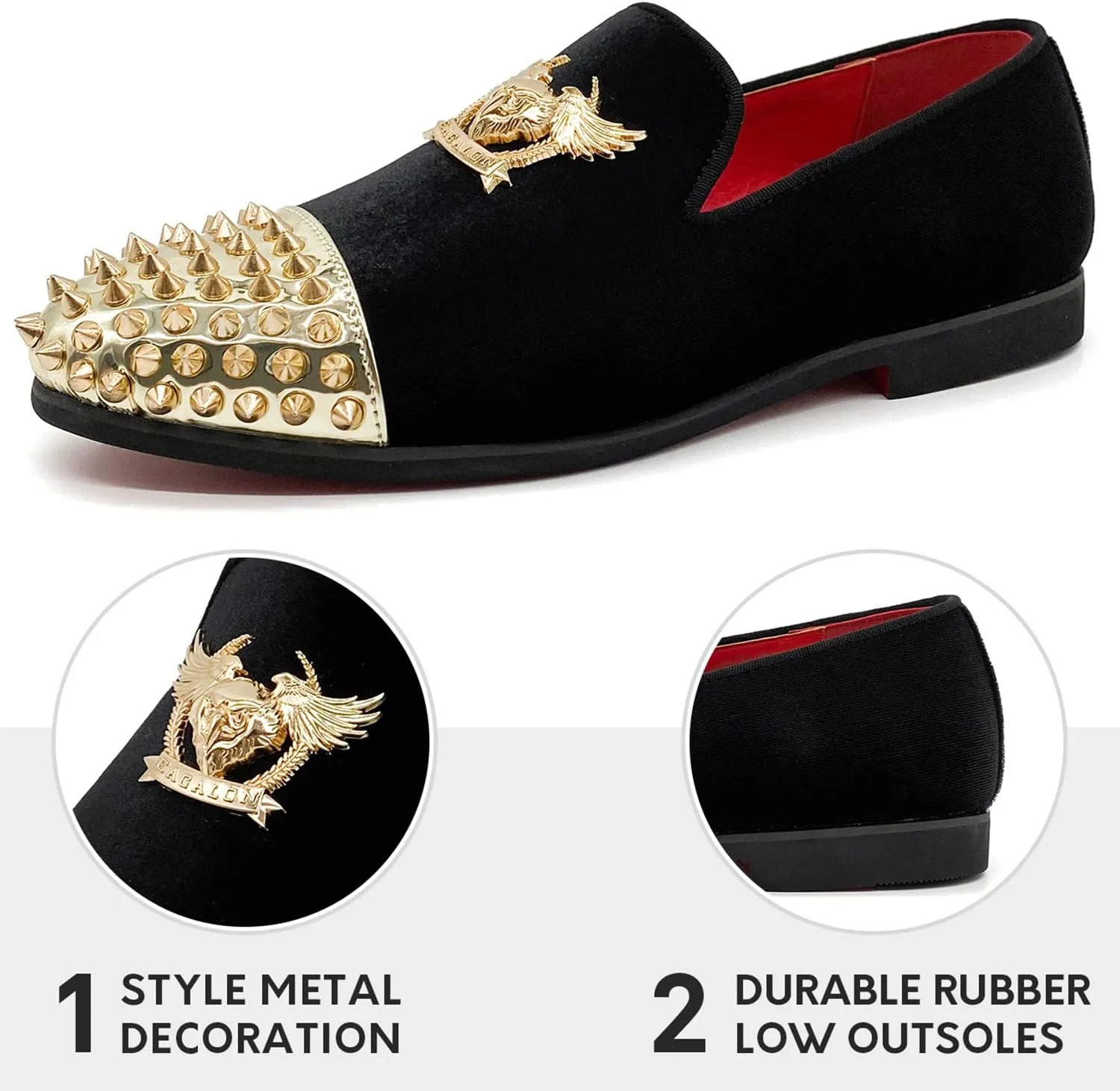 Men's Loafers Vintage Slip on Suede Dress Shoes Velvet Dress Loafers Size 7-13