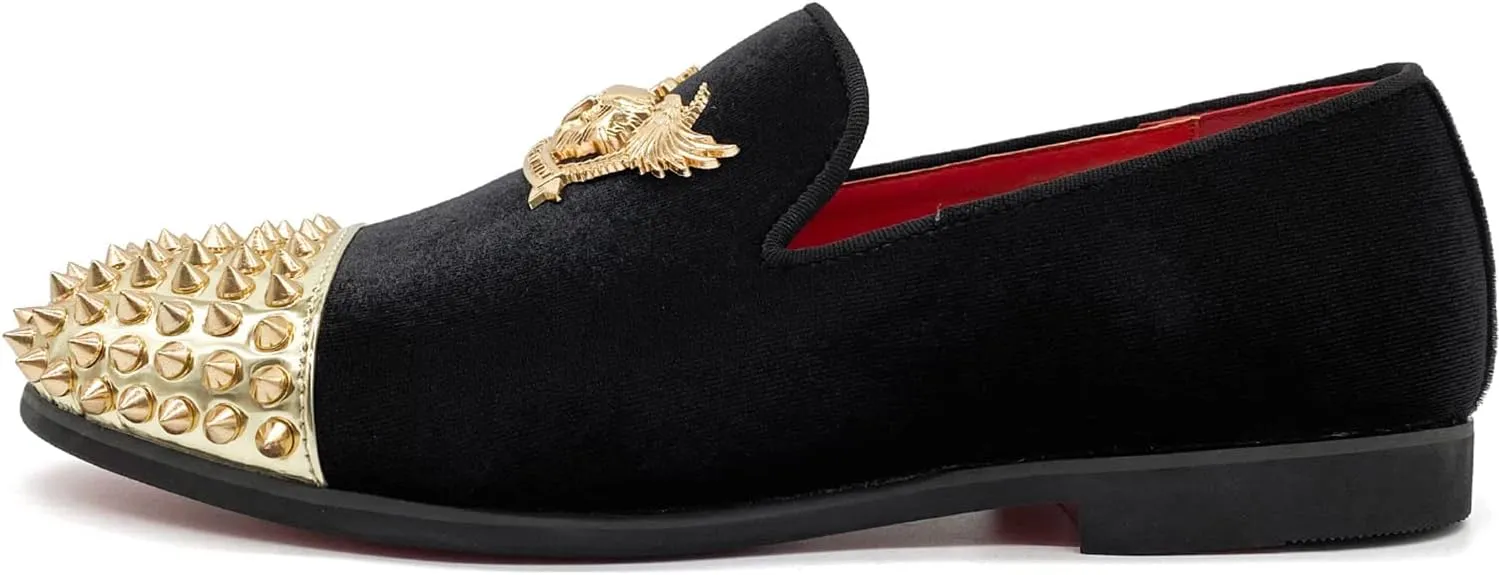 Men's Loafers Vintage Slip on Suede Dress Shoes Velvet Dress Loafers Size 7-13
