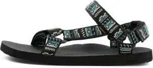 Men's Original Mesh Graphic Print Flat Sandals with Arch Support, Adjustable Hook & Loop Strap, Open Toe, Casual, Outdoor, Walking