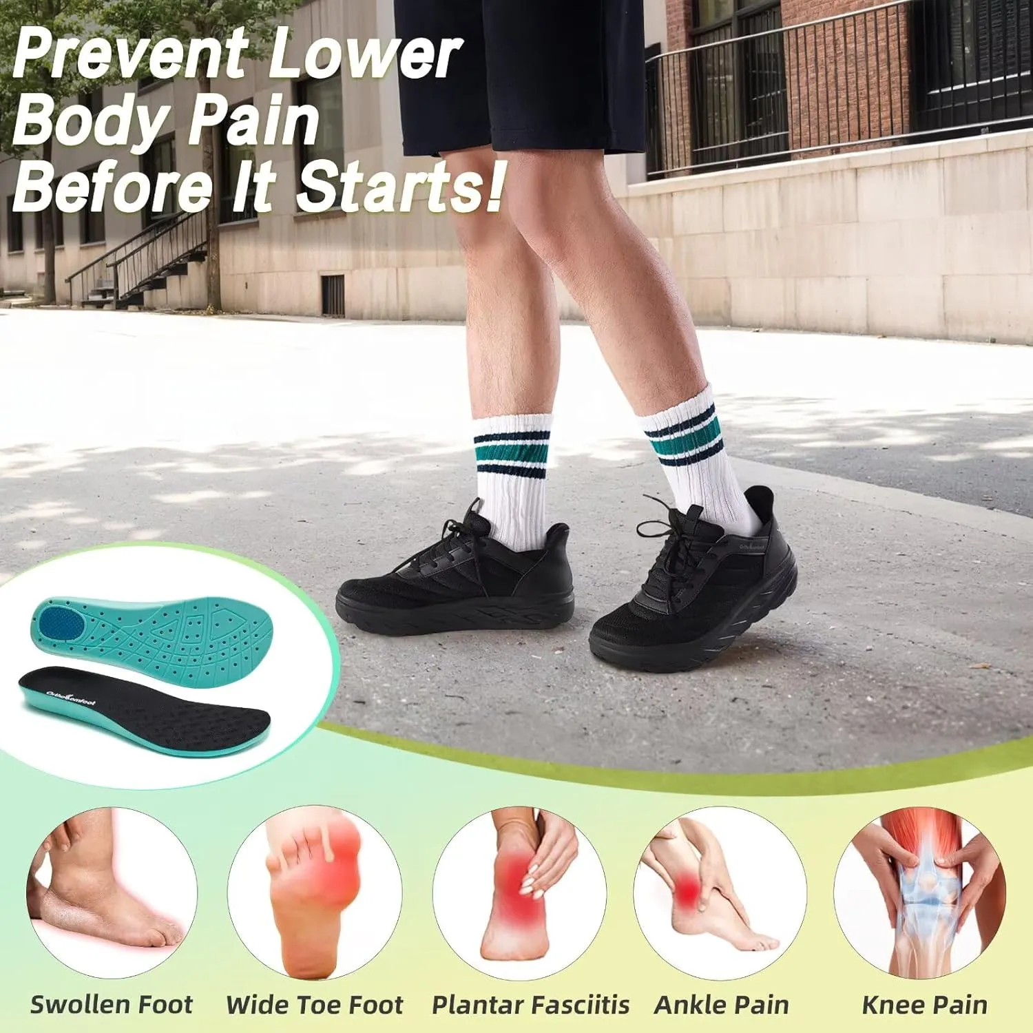 Men's Orthopedic Diabetic Wide Running Shoes: Comfortable Arch Support Plantar Fasciitis Sports Shoes for Easy On/Off, High Arch Orthotic Swollen Tennis Fashion Sneakers for Foot and Heel Pain Relief
