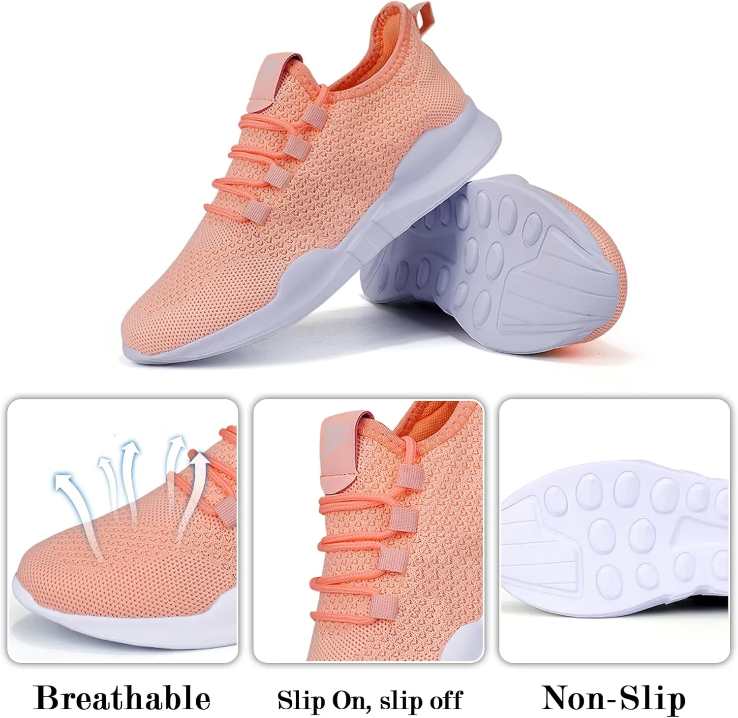 Mens Running Shoes Women Slip On Tennis Walking Sneakers Athletic Breathable Non Slip Gym Casual Lightweight Workout Sport Unisex Shoe