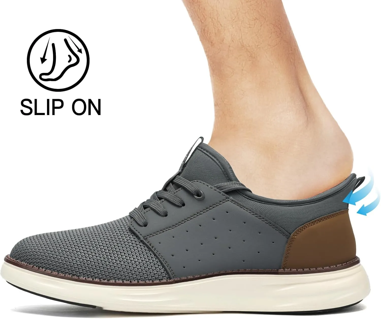 Men's Slip On Casual Fashion Shoes Hands Free Dress Sneakers Comfortable Lightweight Walking Shoes