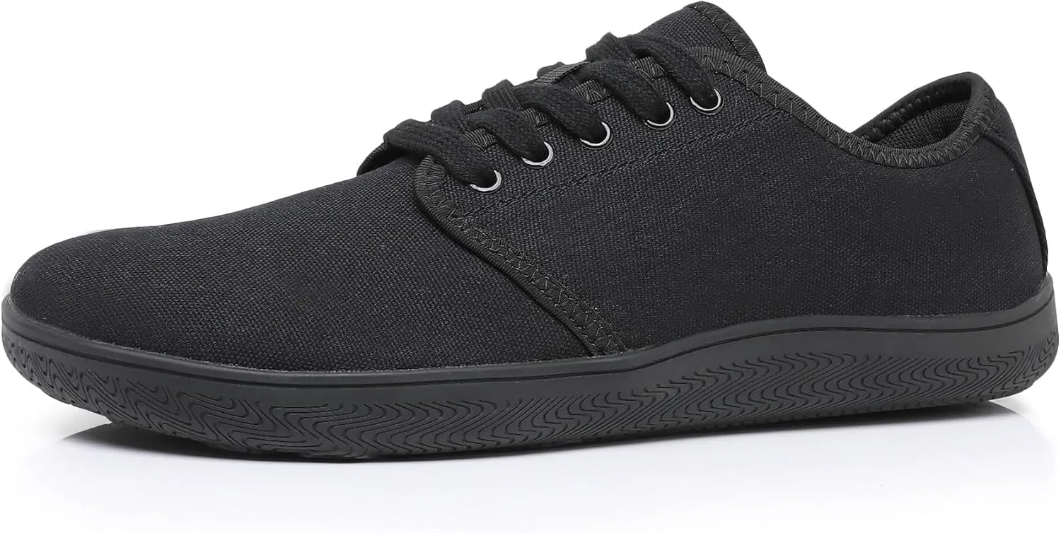 Men's Therapeutic Barefoot Shoes Wide Width – Orthotic-Friendly, Zero Drop Flat Sole for Plantar Fasciitis, Bunions & Natural Arch Support (Non-Binding Design)