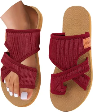 Mesh Sandals for Women Orthowalk Shoes Orthopedic Arch Support Beach Breathable Comfortable Wide Hollow Slides