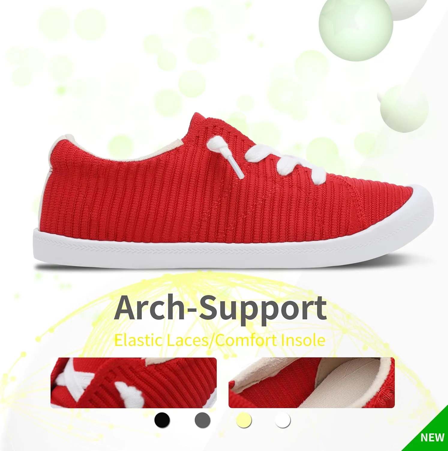 Mesh Slip On Shoes Women Comfort Knit Slip On Loafer Casual Fashion Sneaker Lightweight and Breathable Walking Flats