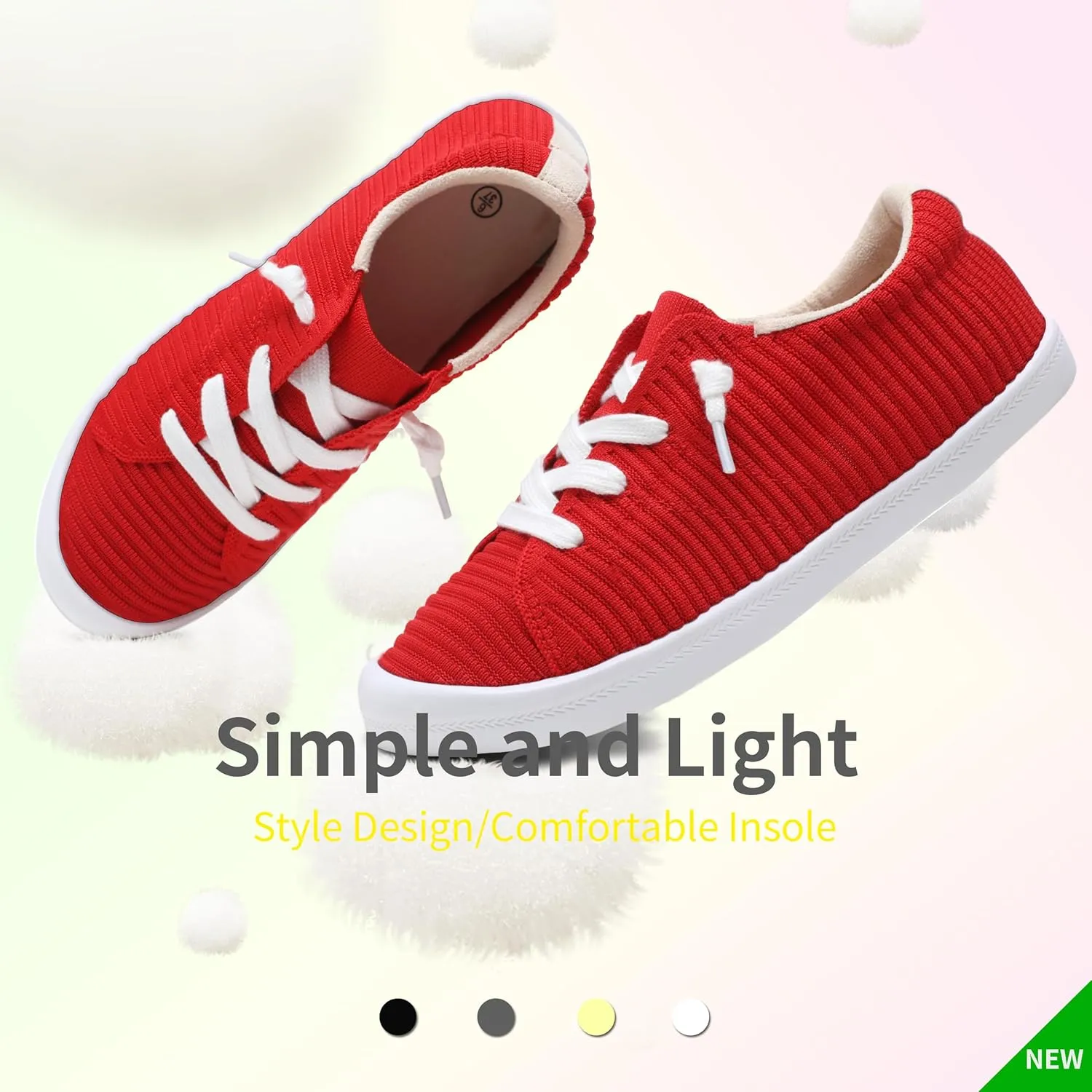 Mesh Slip On Shoes Women Comfort Knit Slip On Loafer Casual Fashion Sneaker Lightweight and Breathable Walking Flats