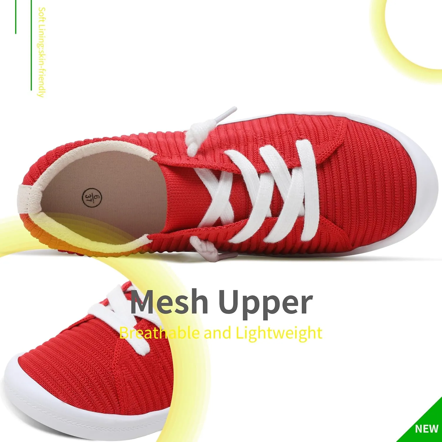 Mesh Slip On Shoes Women Comfort Knit Slip On Loafer Casual Fashion Sneaker Lightweight and Breathable Walking Flats