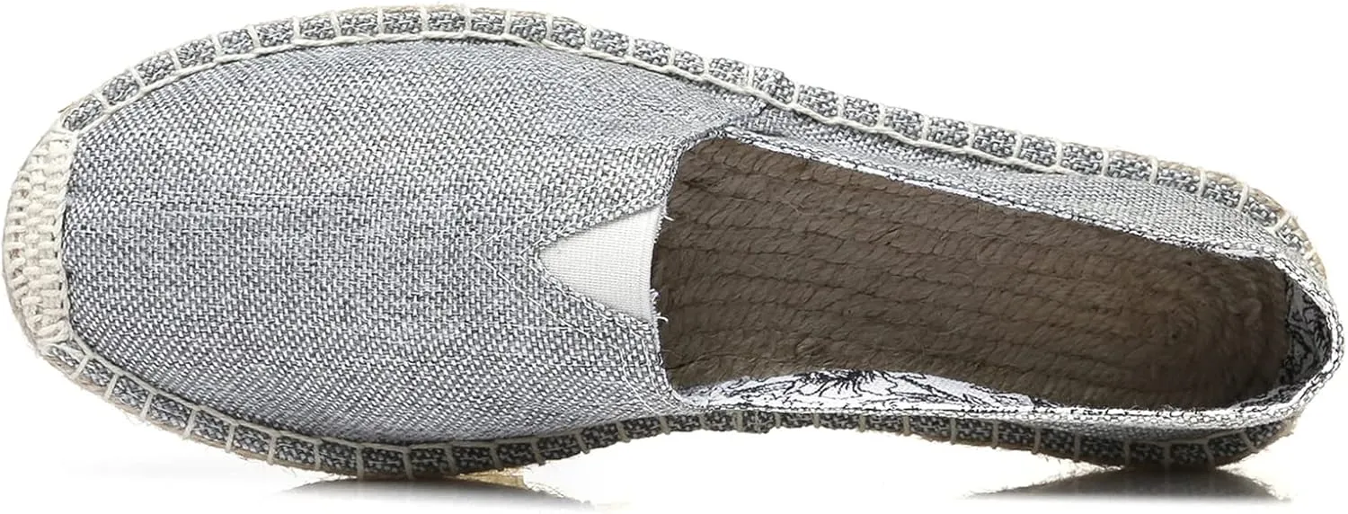 Mintzice Men's Solid Comfortable Slip on Canvas Espadrilles Flat