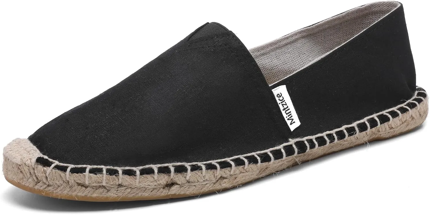 Mintzice Men's Solid Comfortable Slip on Canvas Espadrilles Flat
