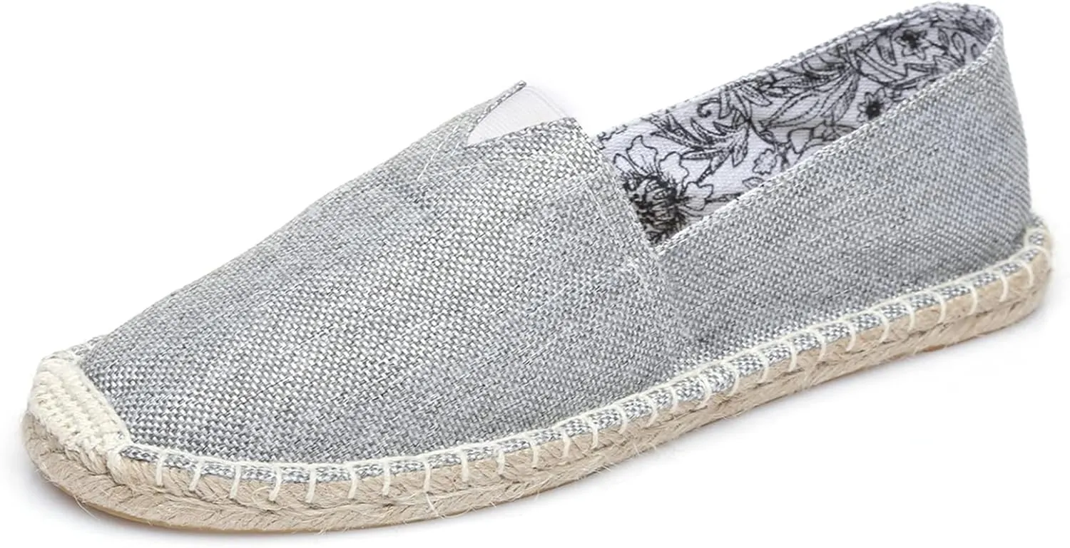 Mintzice Men's Solid Comfortable Slip on Canvas Espadrilles Flat