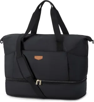 Missnine Weekender Bag for Women, Foldie Travel Bag Expandable with Shoes Compartment Travel Duffel 50L Carry on Overnight Gym