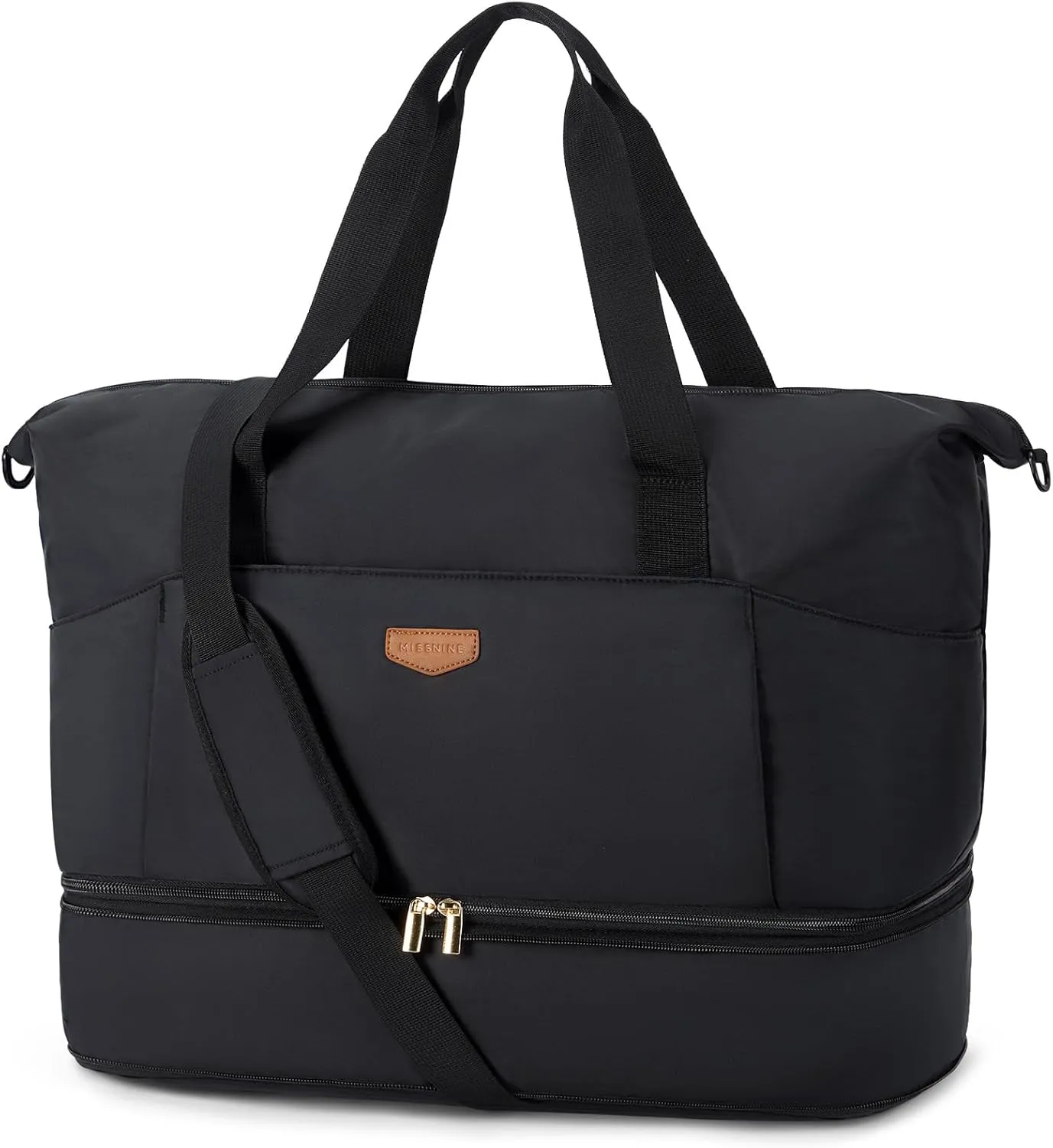 Missnine Weekender Bag for Women, Foldie Travel Bag Expandable with Shoes Compartment Travel Duffel 50L Carry on Overnight Gym
