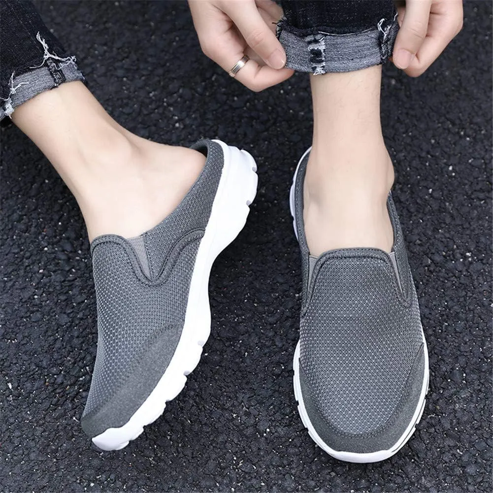 MizHome Men's Open Back Sneaker Clogs Knit Mules Shoes Lightweight Breathable Slippers