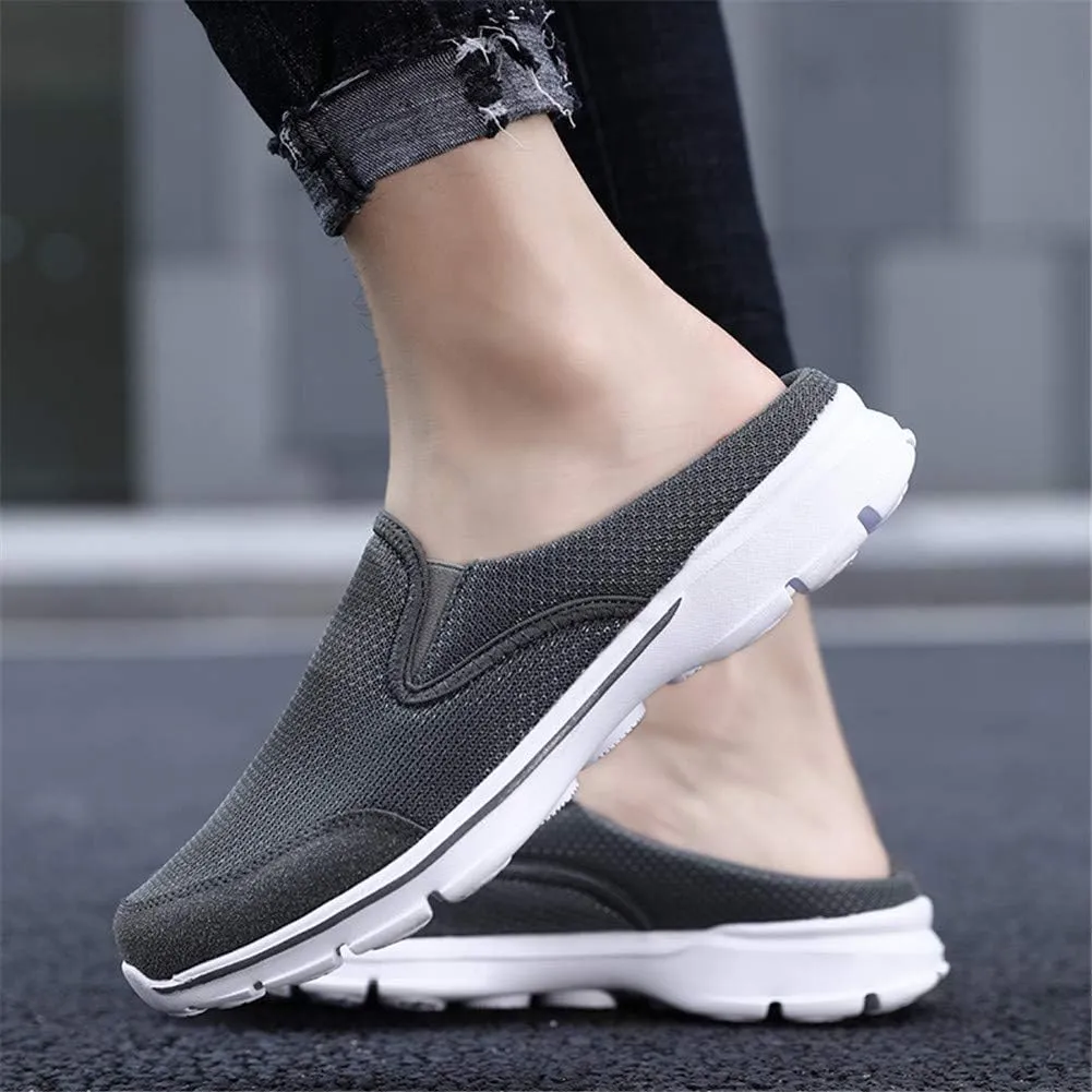 MizHome Men's Open Back Sneaker Clogs Knit Mules Shoes Lightweight Breathable Slippers