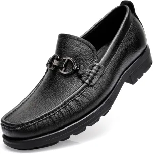 Mokilife Men's Loafers Outlet, Leather Chunky Dress Shoes Formal Loafers Slip on Penny for Men