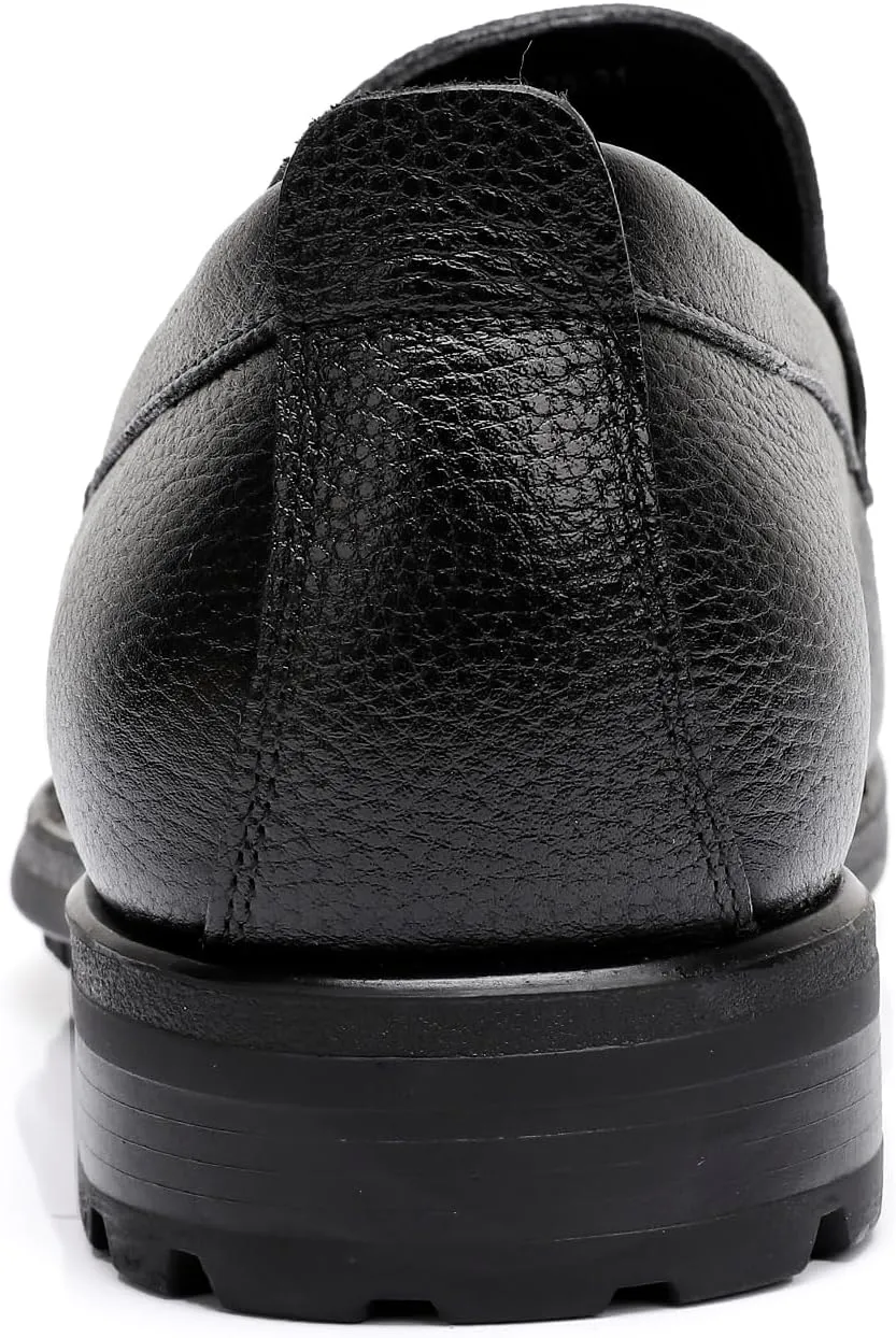 Mokilife Men's Loafers Outlet, Leather Chunky Dress Shoes Formal Loafers Slip on Penny for Men