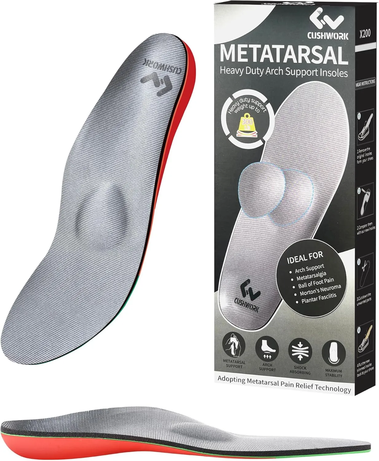 Morton's Neuroma Shoe Inserts for Metatarsalgia,Ball of Foot Pain,Plantar Fasciitis,Metatarsal Pain Relief Orthotic Insoles,Arch Support Shoe Insoles for Man Women-D