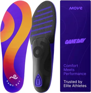 MOVE Game Day - All-Purpose Support Insoles - Plantar Fasciitis, Running, Shock Absorption, Flat Feet, Arch Support, Basketball, Active Lifestyle, Walking and Athletics (M 5-5.5 / WM 6.5-7)
