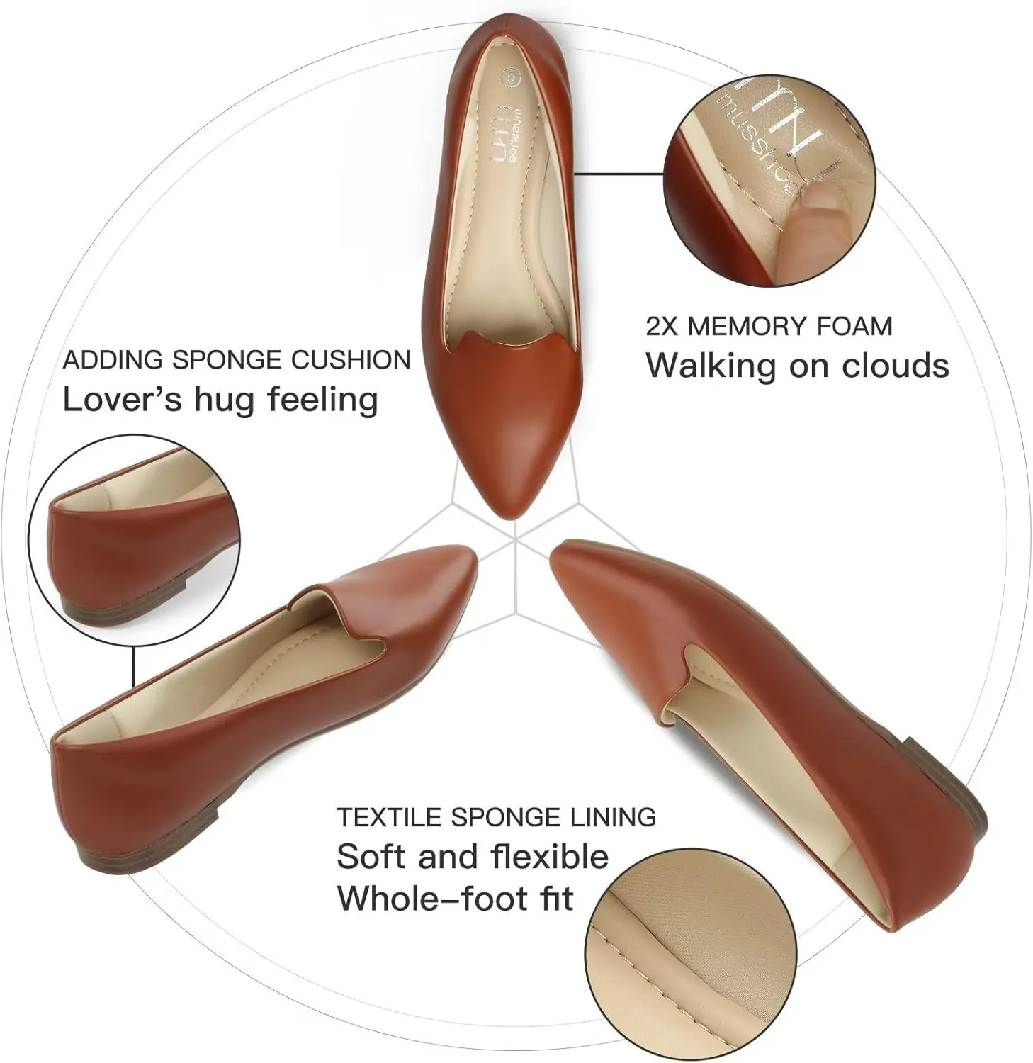 MUSSHOE Flat Shoes Women Comfortable Slip on Women's Flats